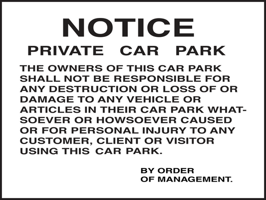 Notice Private Car Park