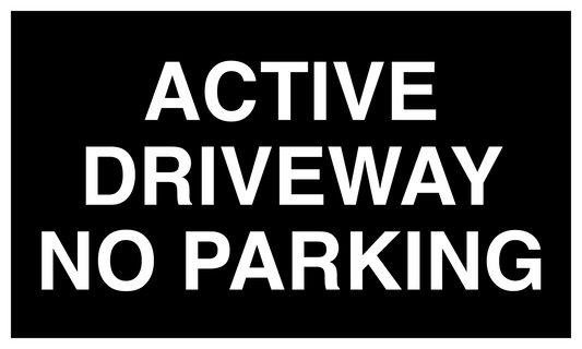 ACTIVE DRIVEWAY NO PARKING